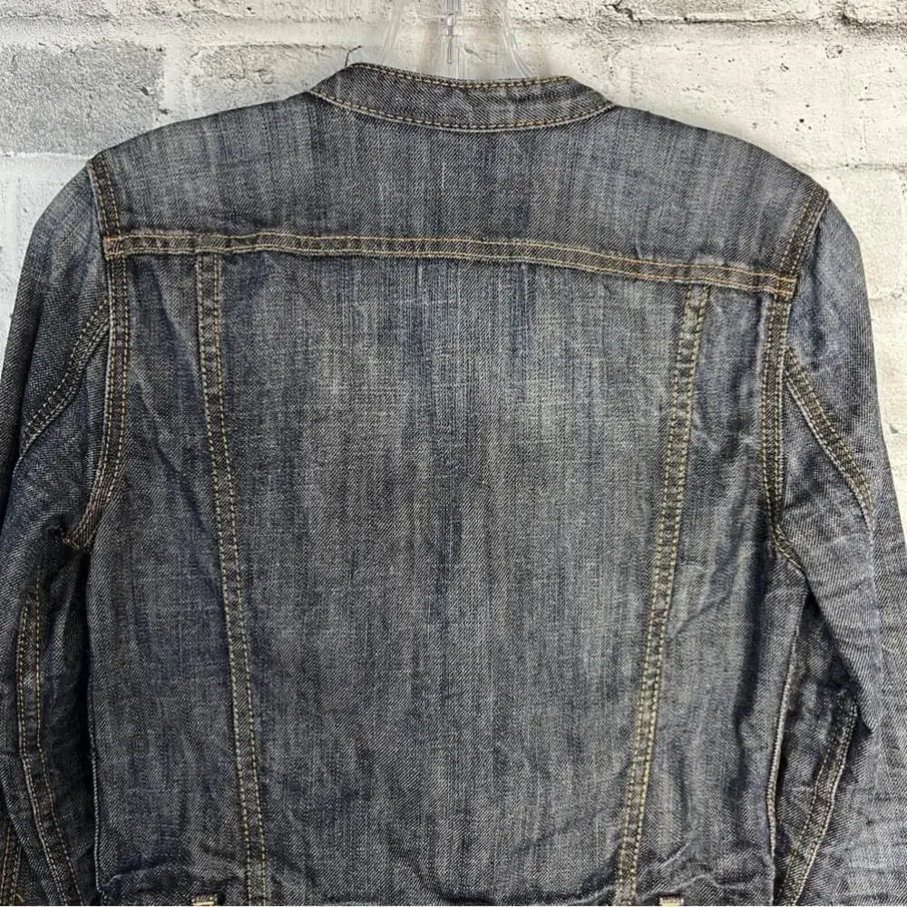 Banana Republic Premium Denim Cropped Dark Wash Jean Jacket Size XS - Picture 8 of 15